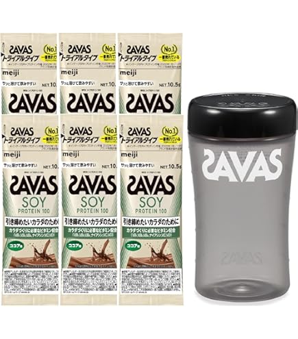 【大特価】ザバス　ソイプロテイン100  3つセット　シェイカー付き Amazon | ザバス 【セット買い】(SAVAS) ソイプロテイン100 カフェラテ